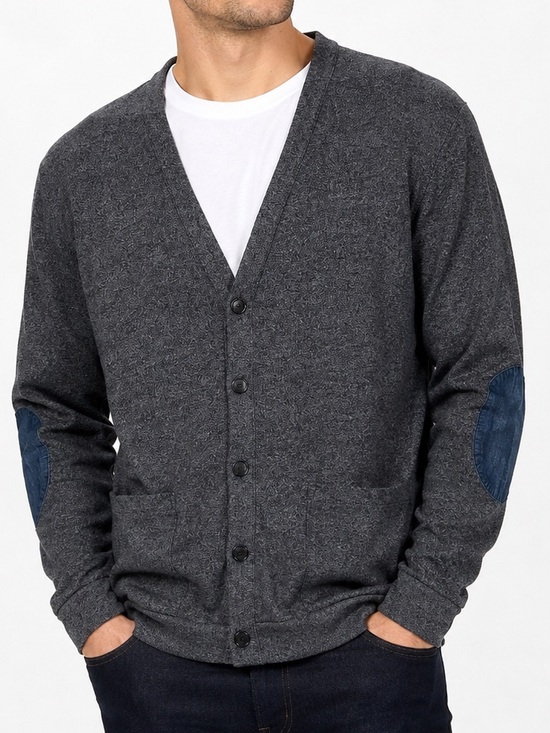 Armani Exchange Other - Armani Exchange A|X Men’s XL Gray Cardigan Sweater Denim Elbow Patches